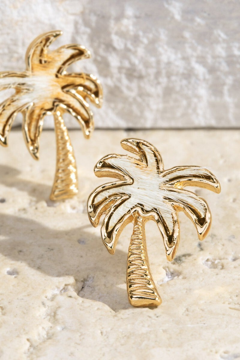 Palm tree stud earrings store